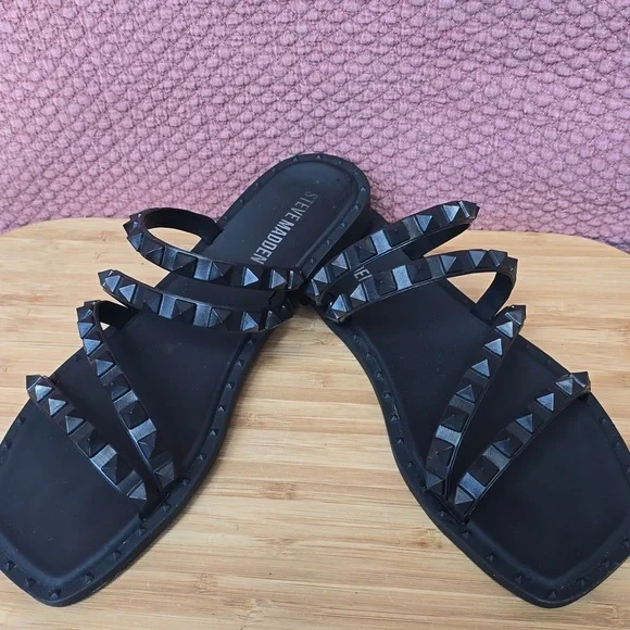 Steve Madden Skyler J Slip On Studded Slide Sandals - Picture 2 of 12